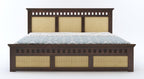 Queen Size Double Cot Bed Without Storage | Walnut Finish