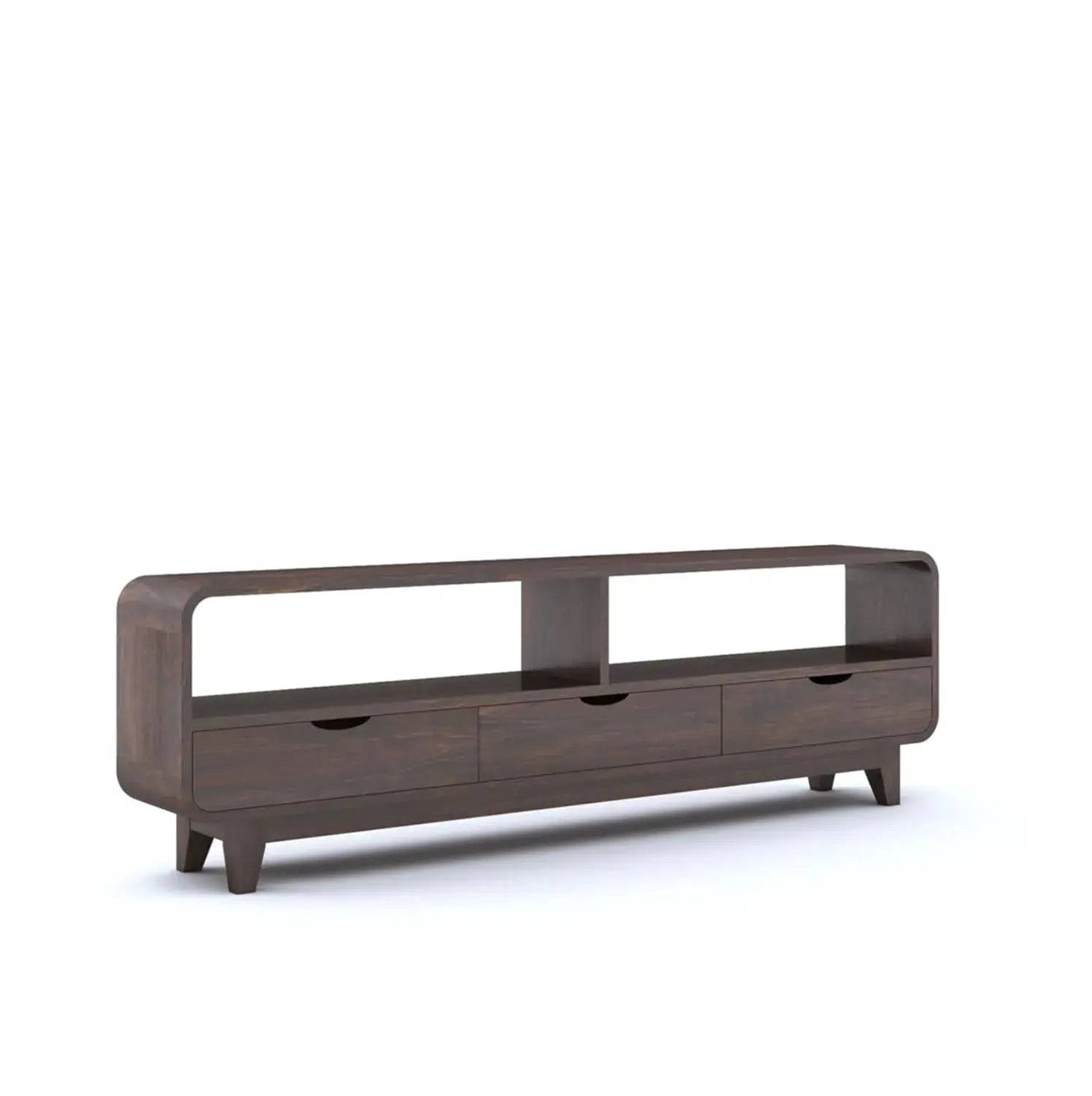 TV Cabinet With 3 Drawer Storage - Walnut Finish