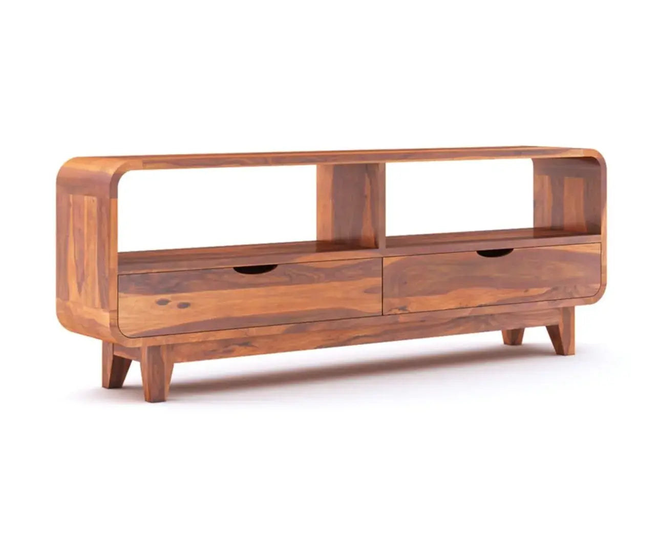 Sideboard Low Height TV Cabinet - Honey Finish - Large Size