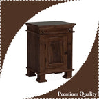 Sheesham Wood Bedside Table with Cabinet Storage Night Stand Sofa Side Table End Table Furniture for Living Room Home Office