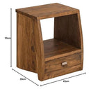 Sheesham Wood Bedside Table with Cabinet Storage Night Stand Sofa Side Table End Table Furniture for Living Room Home Office