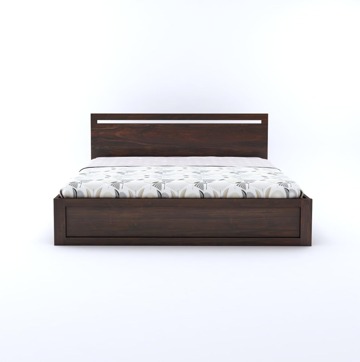 Goyal Handicraft Sheesham Wood Queen Size Bed with Storage for Bedroom Living Room Home Hotel Bed with Headboard Pannel Wooden Double Bed Cot Palang Furniture (Walnut Finish)| 1 Year Warranty