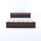Wood Headboard Panel Queen Size Bed | Walnut Finish