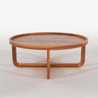 Sheesham Wood Round Center Coffee Table Wooden Teapoy Tea Cocktail Tables Furniture for Home Office Living Room Bedroom Hall