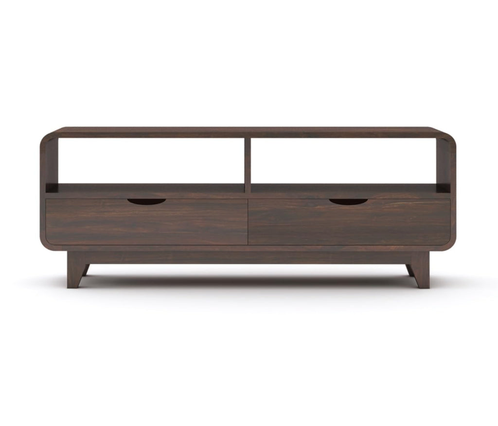 Wood Sideboard Low Height TV Stand - Walnut Finish