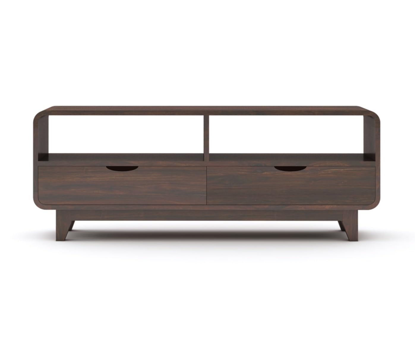 Wood Sideboard Low Height TV Stand - Walnut Finish