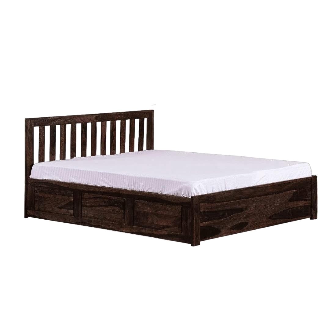 Sheesham Wood King Size Bed with Box Storage for Bedroom Living Room Home Hotel Wooden Double Bed Cot Palang Furniture