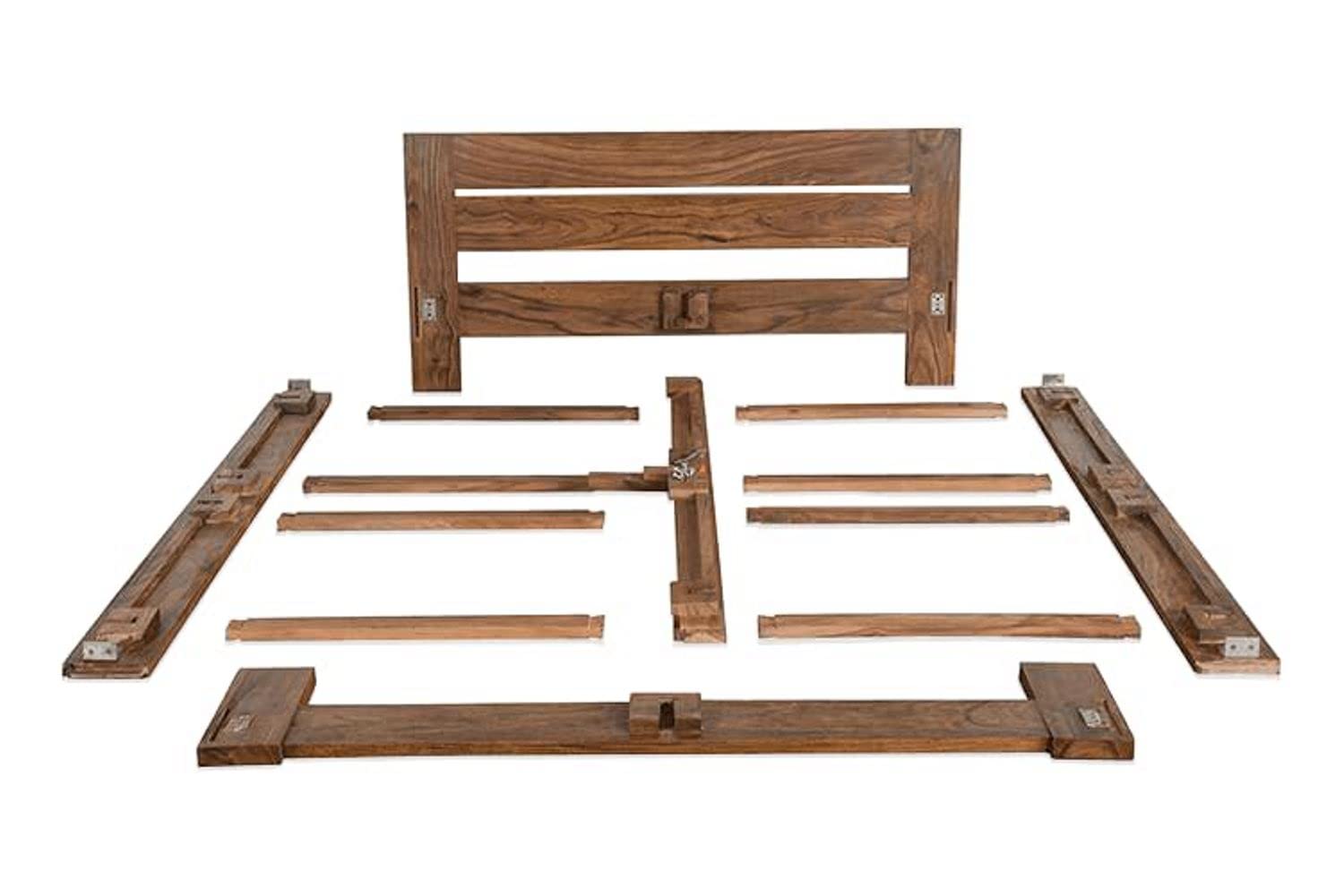 Sheesham Wood Queen Size Double Bed Without Storage for Bedroom Living Room Hotel Wooden Cot Palang Furniture