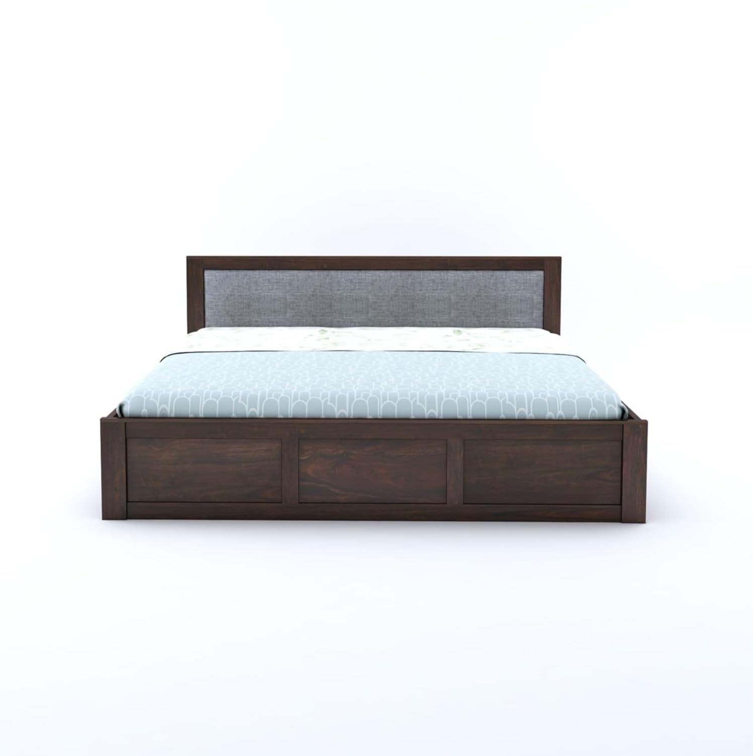 Sheesham Wood King Size Bed with Storage for Bedroom Living Room Home Hotel Bed with Cushion Headboard Pannel Wooden Double Bed Cot Palang Furniture -1 Year Warranty