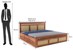 Sheesham Wood King Size Kuber Bed with Storage for Bedroom Living Room Home Hotel Wooden Double Bed Cot Palang with Box Storage Furniture