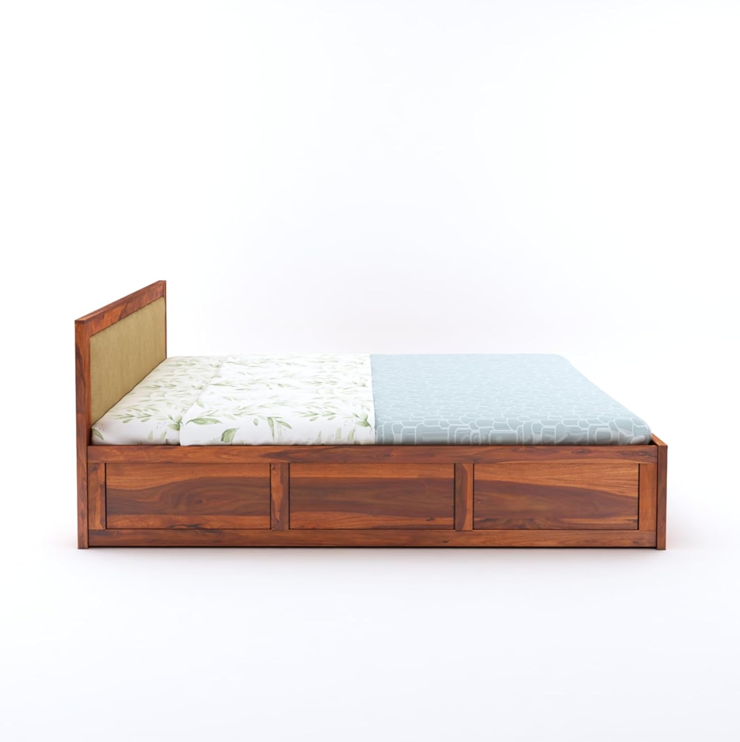 Sheesham Wood King Size Bed with Hydraulic Storage for Bedroom Living Room Home Hotel Furniture Wooden Double Bed Cot Palang for Guest Room