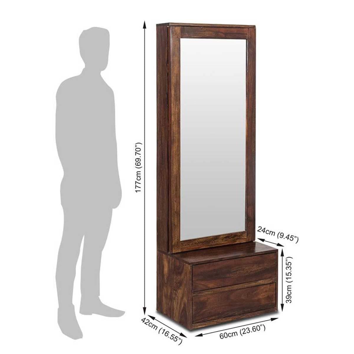 Dressing Table With Mirror - Bronze 2 Drawer