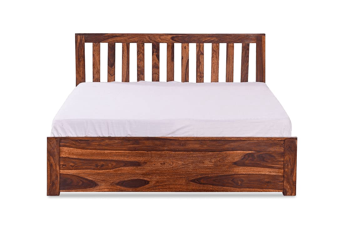 Sheesham Wood Queen Size Bed with Box Storage for Bedroom Living Room Home Hotel Wooden Double Bed Cot Palang Furniture