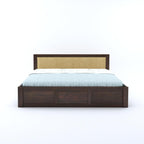Sheesham Wood Queen Size Bed with Box Storage for Bedroom Living Room Home Hotel Bed with Headboard Pannel Wooden Double Bed Cot Palang Furniture