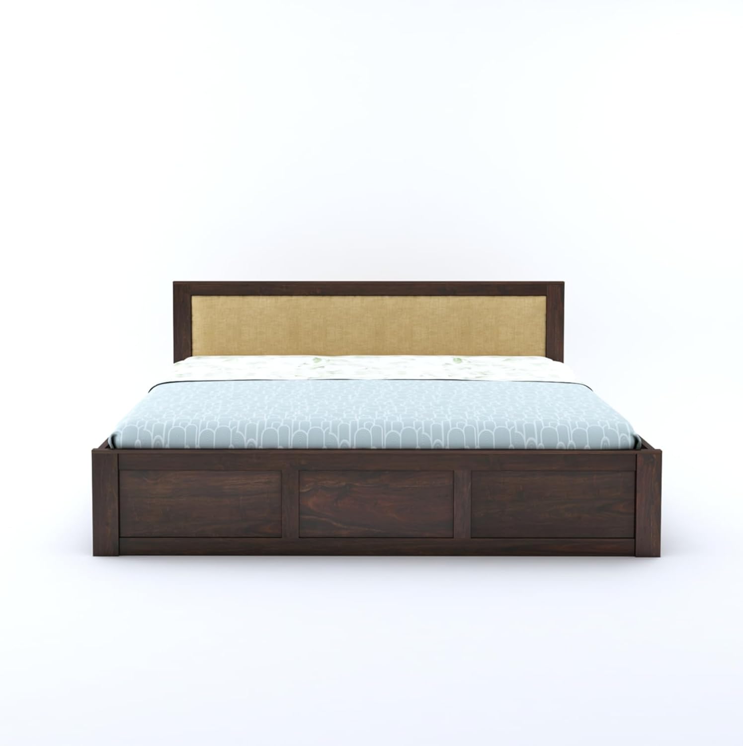 Goyal Handicraft Sheesham Wood King Size Bed with Hydraulic Storage for Bedroom Living Room Home Hotel Furniture Wooden Double Bed Cot Palang for Guest Room (Walnut Finish) | 1 Year Warranty