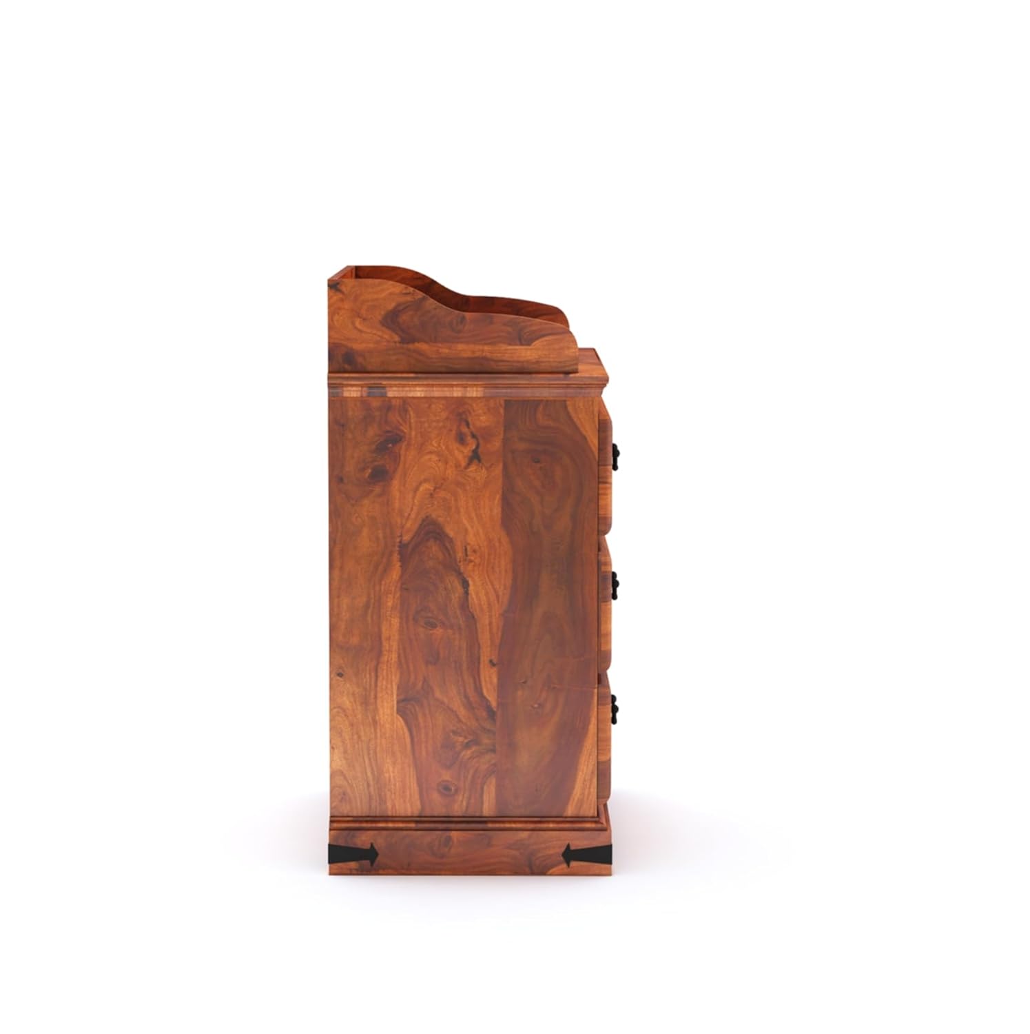 Sheesham Wood Bedside Table with 3 Drawer Storage End Table Sofa Side Table for Living Room Home and Office