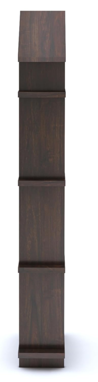 Goyal Handicraft Sheesham Wood Hut Shape Wall Shelves Wall Mounted Display Rack Storage Organizer Corner Hanging Shelf for Living Room Bedroom Home Office Décor (Walnut Finsh)