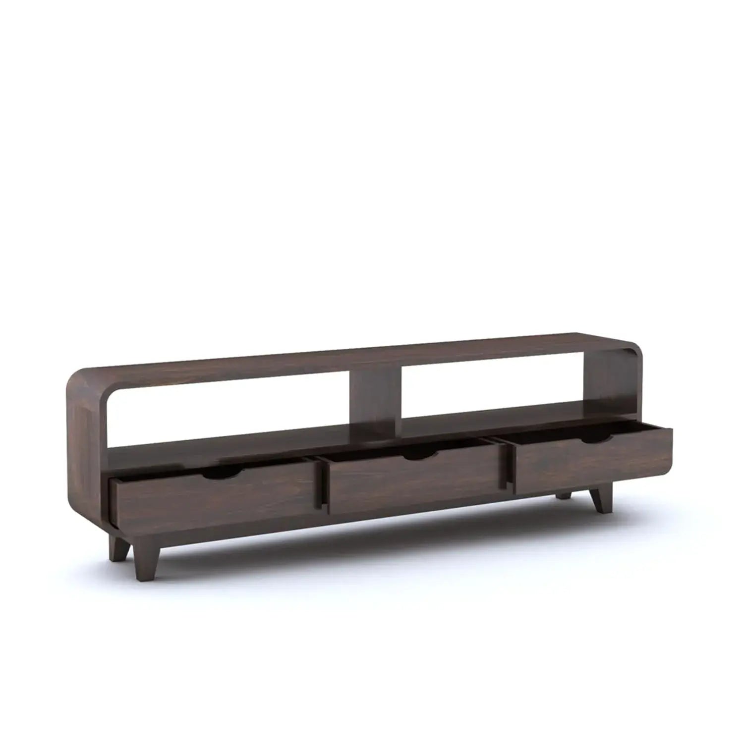 TV Cabinet With 3 Drawer Storage - Walnut Finish