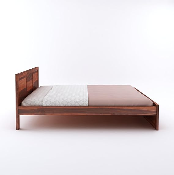 Goyal Handicraft Sheesham Wood King Size Bed Without Storage for Bedroom Living Room Home Hotel Solid Wood Double Bed Cot Palang Furniture (Honey Finish)