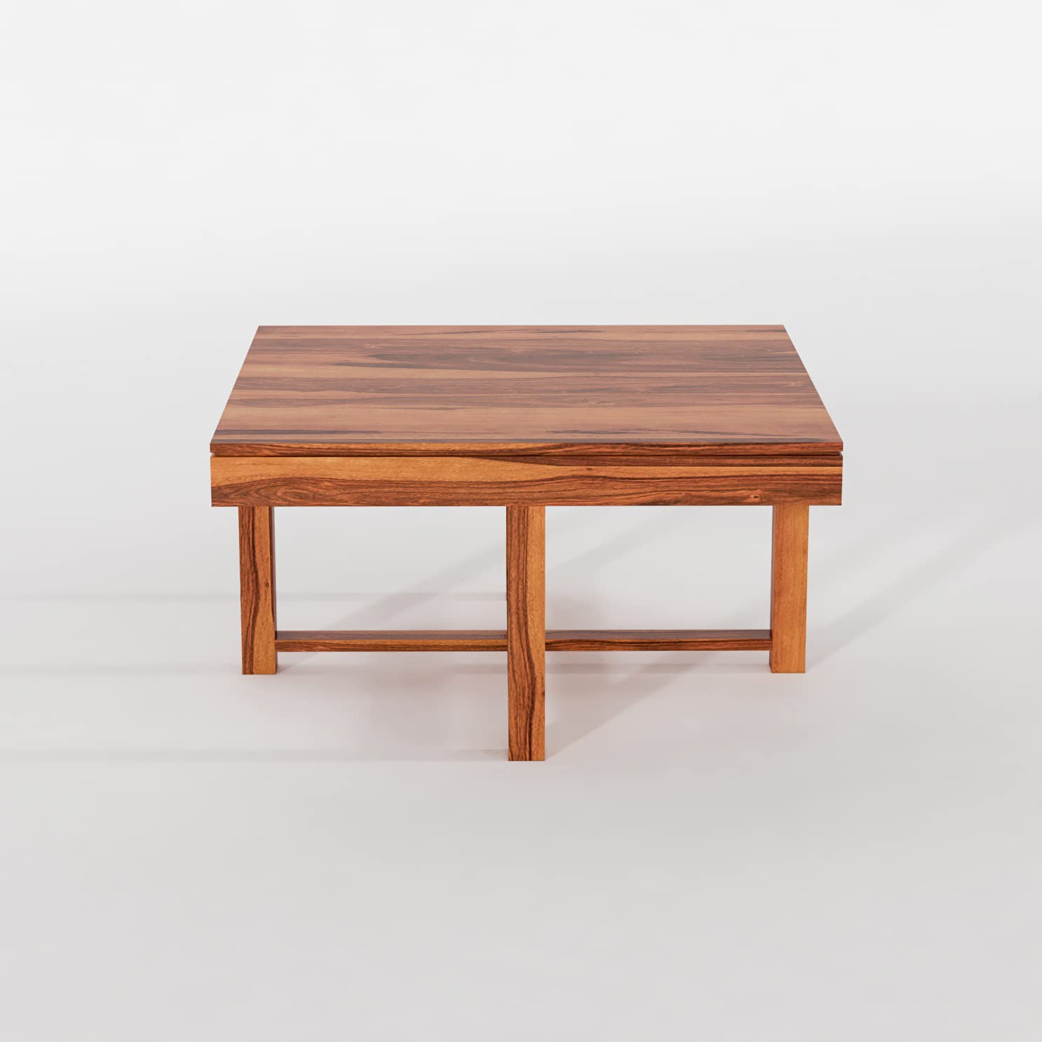 Sheesham Wood Coffee Table with 4 Stools for Living Room Wooden Teapoy Tea Tables Furniture for Hotels Home Office and Hall