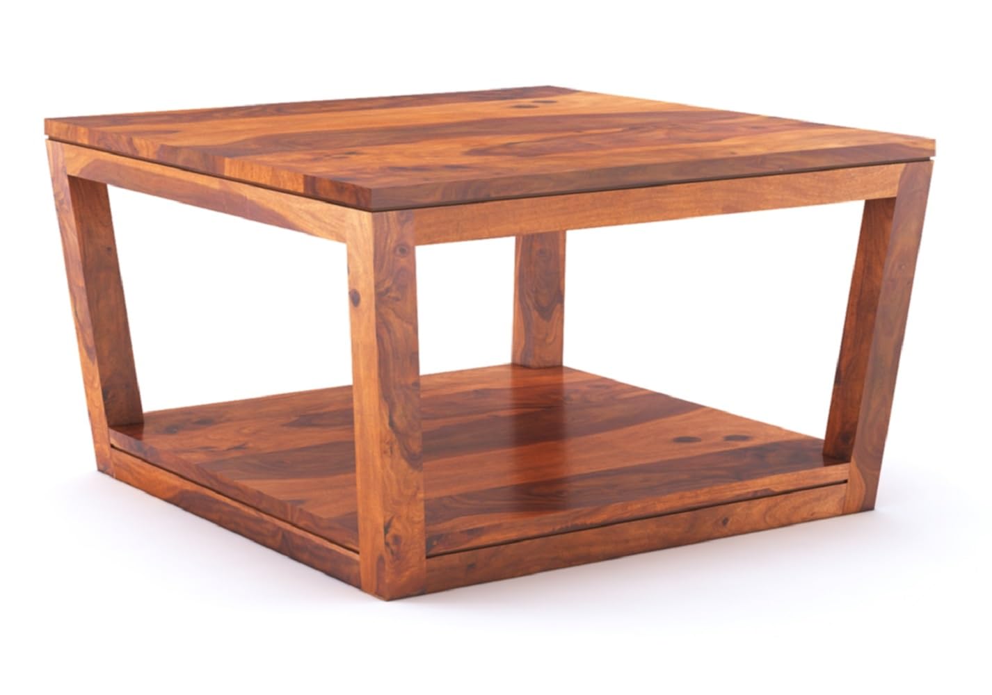 Sheesham Wood Coffee Table with Open Shelf Storage Wooden Tea Tables Solid Wood Center Table Furniture for Bedroom Living Room Home Office