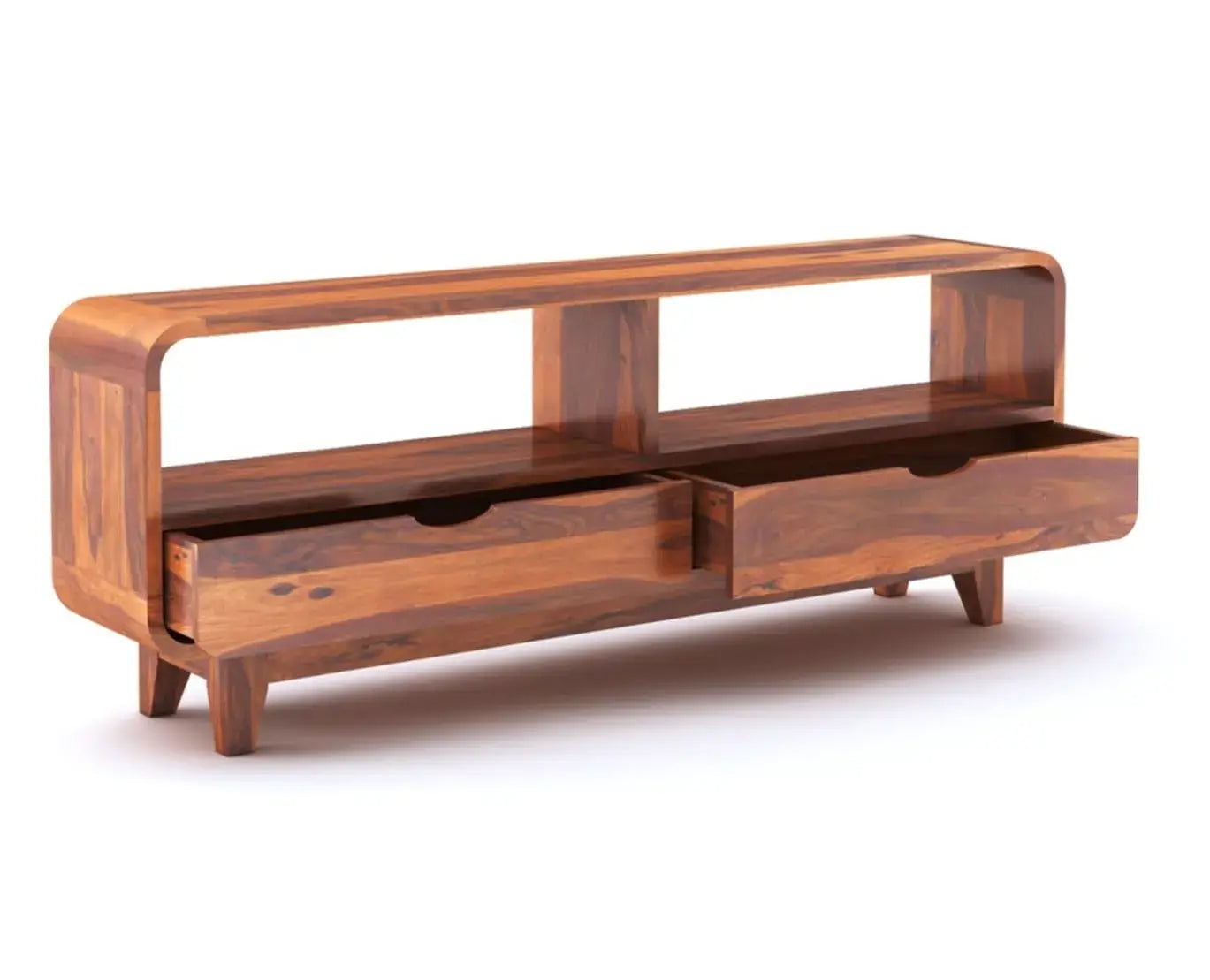 Sideboard Low Height TV Cabinet - Honey Finish - Medium Size