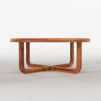 Sheesham Wood Round Center Coffee Table Wooden Teapoy Tea Cocktail Tables Furniture for Home Office Living Room Bedroom Hall