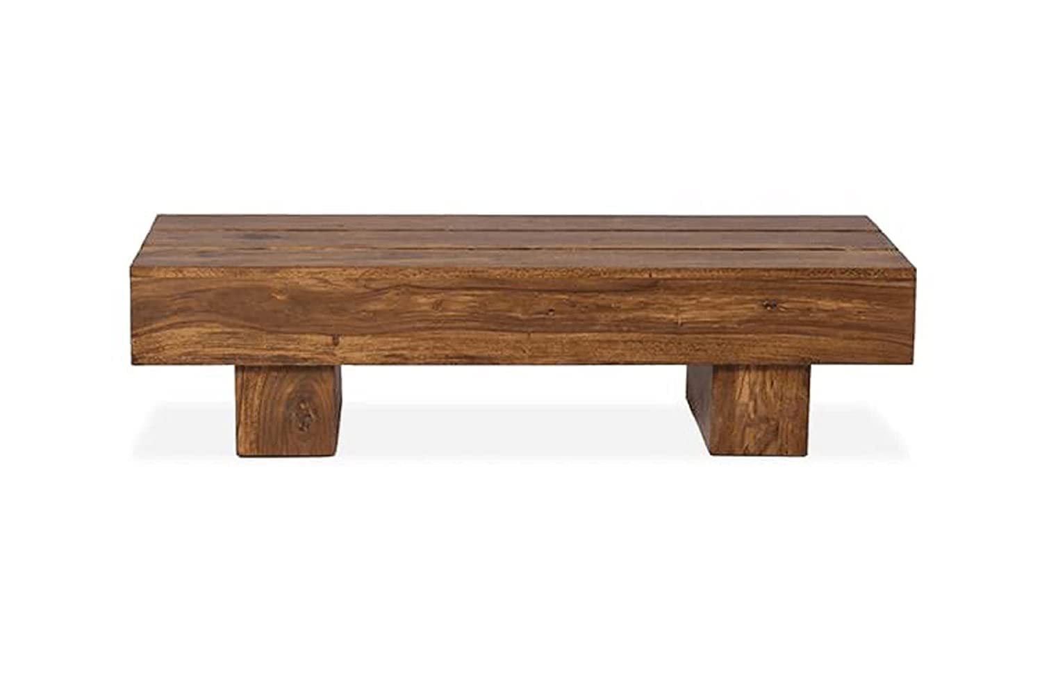 Goyal Handicraft Sheesham Wood Center Coffee Table for Living Room Hall Wooden Teapoy Tea Tables Furniture for Office Bedroom & Outdoor Hall - (Natural Finish)