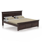 King Size Without Storage Double Bed Cot Palang - Walnut Finish