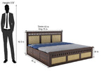 Sheesham Wood Queen Size Kuber Bed with Storage for Bedroom Living Room Home Hotel Wooden Double Bed Cot Palang Furniture