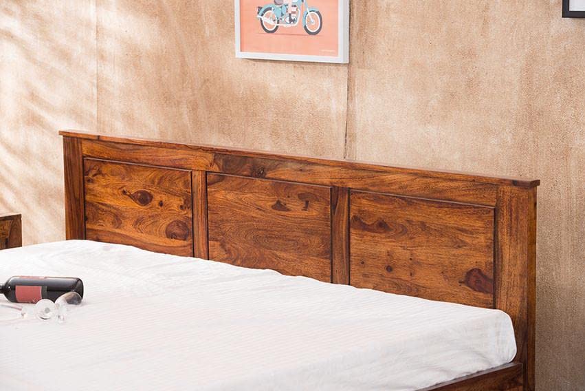 Sheesham Wood King Size Bed With Open Dual Storage