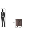 Bedside Table With Drawer And Door Storage | Walnut Finish