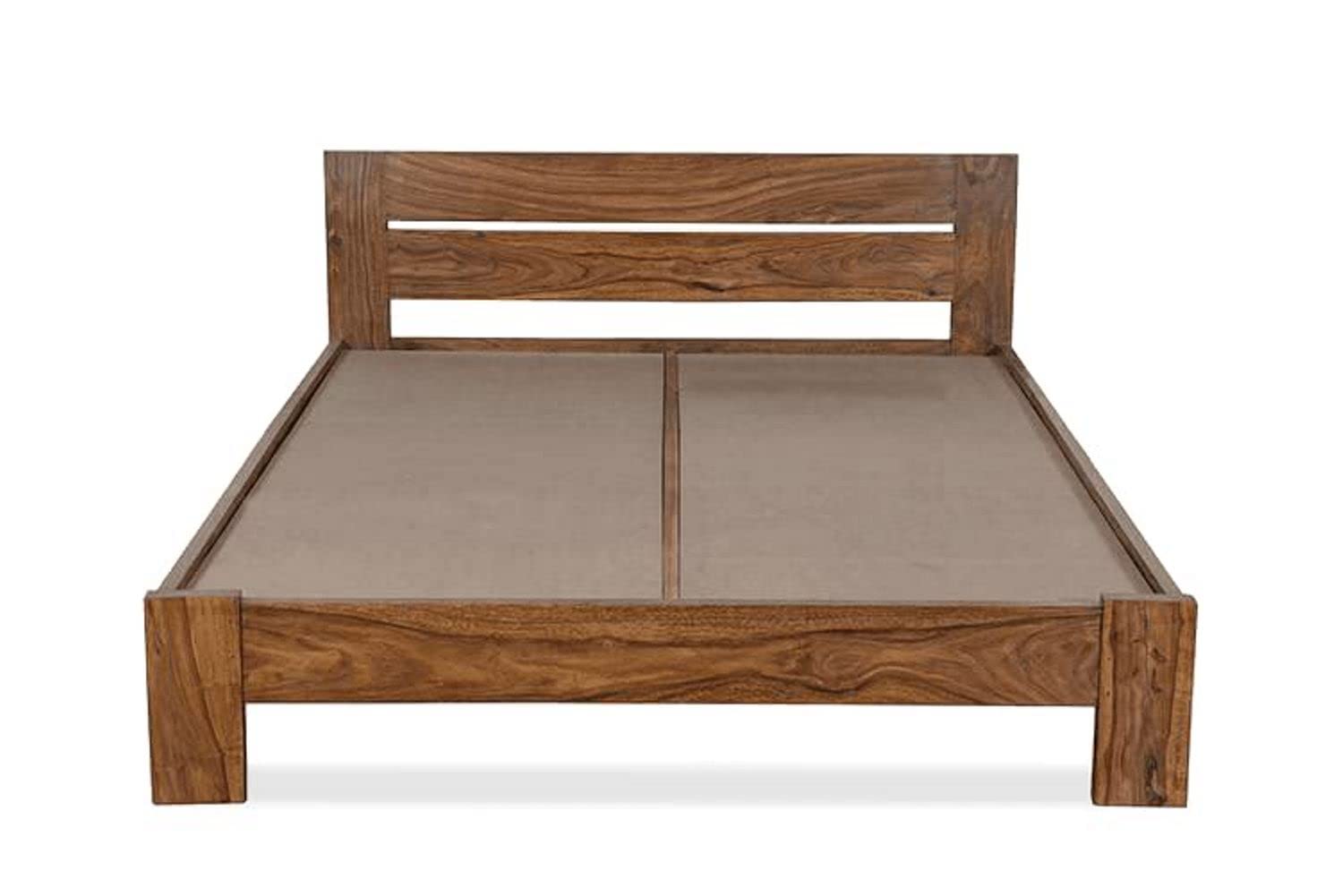 Sheesham Wood Queen Size Double Bed Without Storage for Bedroom Living Room Hotel Wooden Cot Palang Furniture