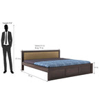 Sheesham Wood King Size Bed Without Storage Wooden Headboard Cushion Cot Double Bed Furniture for Bedroom Living Room Home