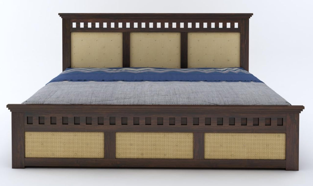 Sheesham Wood Queen Size Kuber Bed with Storage for Bedroom Living Room Home Hotel Wooden Double Bed Cot Palang Furniture