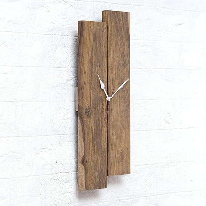 Goyal Handicraft Sheesham Wood Analog Wall Clock Classic Clock Contemporary Solid Wooden Frame Handcrafted Hanging Analog Wall Clock for Décor Living Room Home (Brown)