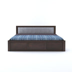 Sheesham Wood King Size Bed Without Storage Wooden Headboard Cushion Cot Double Bed Furniture for Bedroom Living Room Home