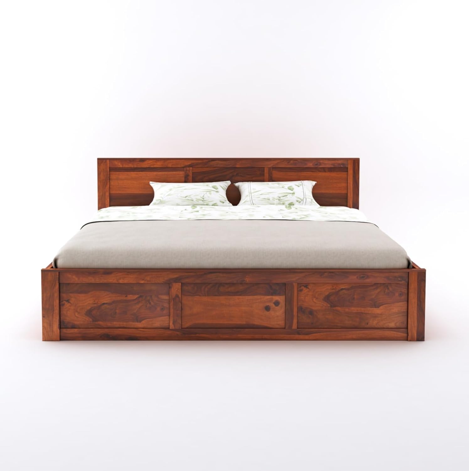 Sheesham Wood King Size Bed With Hydraulic Storage