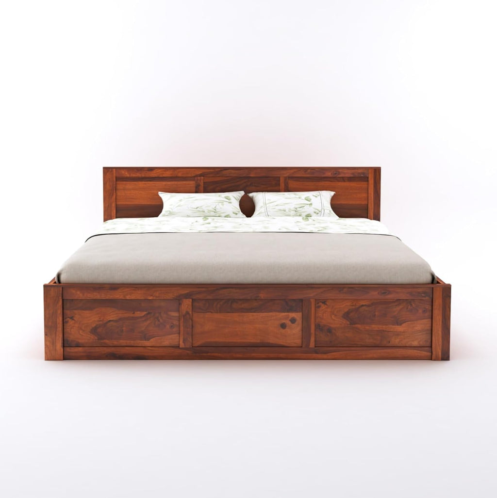 Sheesham Wood King Size Bed with Box Storage for Bedroom Furniture Wooden Palang for Living Room Furniture