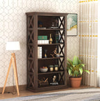 Sheesham Wood Bookshelf with Open Shelf Storage Wooden Showcase Display Unit Book Stand for Home, Office, Living Room