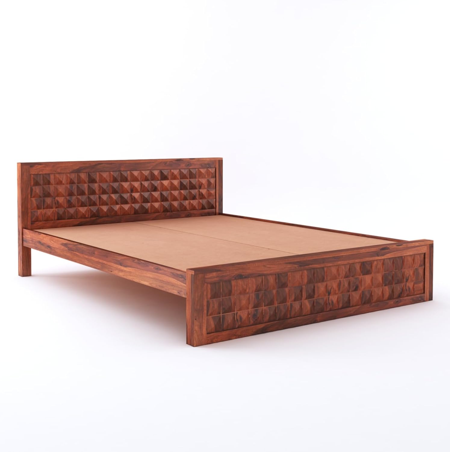 Sheesham Wood King Size Bed with Box Storage and Headboard | Durable Wooden Double Bed Cot Palang Furniture for Bedroom, Living Room, Guest Room, Hotels and Home