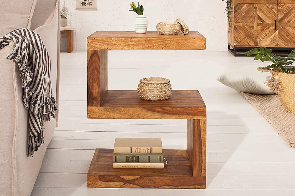 Sheesham Wood Bedside Table with Cabinet Storage Night Stand Sofa Side Table End Table Furniture for Living Room Home Office