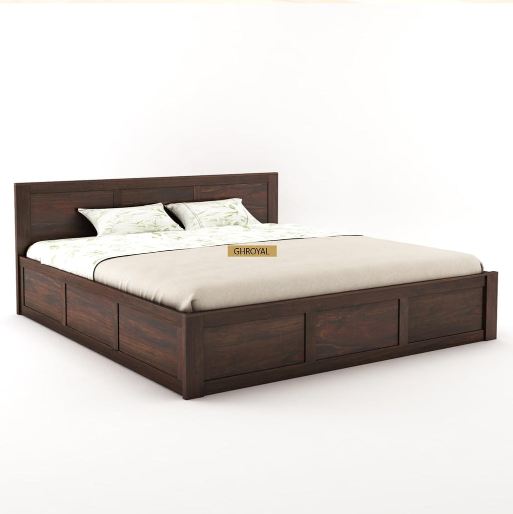 Sheesham Wood King Size Bed with Box Storage for Bedroom Furniture Wooden Palang for Living Room Furniture