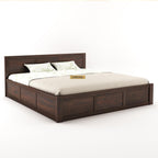 Sheesham Wood Queen Size Double Bed with Box Storage for Bedroom Furniture Wooden Palang for Living Room Furniture