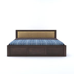 Sheesham Wood King Size Bed Without Storage Wooden Headboard Cushion Cot Double Bed Furniture for Bedroom Living Room Home