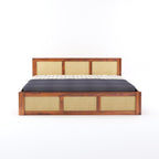 Sheesham Wood Queen Size Bed with Hydraulic Storage Wooden Double Bed Cot Palang Furniture for Bedroom Living Room Home Furniture
