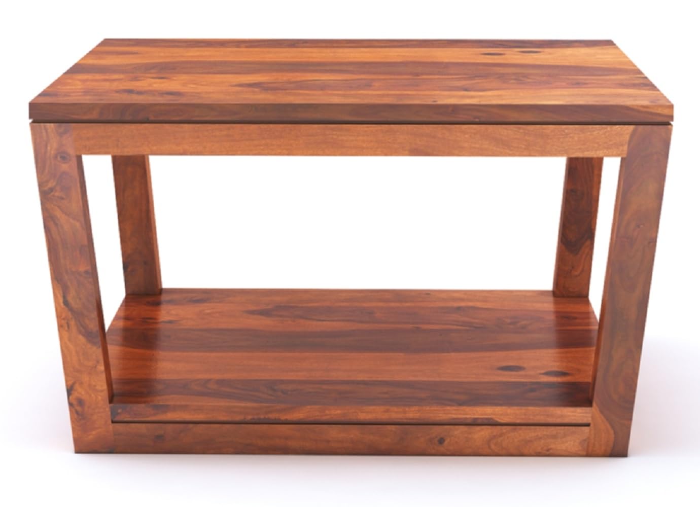 Sheesham Wood Coffee Table with Open Shelf Storage Wooden Tea Tables Solid Wood Center Table Furniture for Bedroom Living Room Home Office