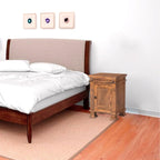 Sheesham Wood Bedside Table with Cabinet Storage Night Stand Sofa Side Table End Table Furniture for Living Room Home Office