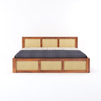 Sheesham Wood Queen Size Bed with Box Storage for Bedroom Home Living Room Hotel Wooden Double Bed Cot Palang Furniture