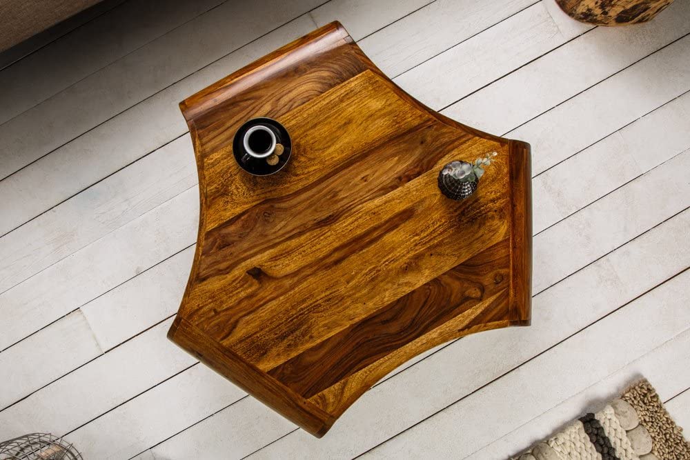 Sheesham Wood Coffee Table with Shelf Storage Wooden Teapoy Tea Table Center Table Furniture for Bedroom Living Room Home Office